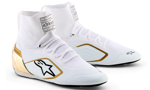 Alpinestars Supertech K Schuh weiß-schwarz-gold